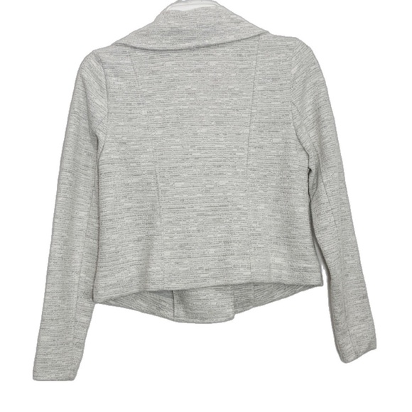 Banana Republic Textured Knit Moto Jacket Asymmetrical Zip, Light Grey size XS - Picture 2 of 5